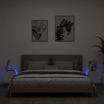 TV-seinäkaapit LED-valoilla 2 kpl valkoinen 30,5x35x30 cm