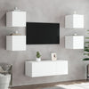 TV-seinäkaapit LED-valoilla 2 kpl valkoinen 30,5x35x30 cm
