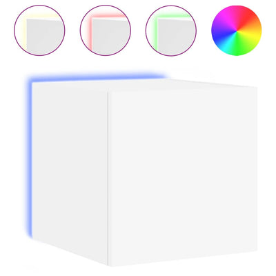 TV-seinäkaapit LED-valoilla 2 kpl valkoinen 30,5x35x30 cm
