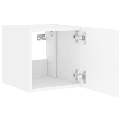 TV-seinäkaapit LED-valoilla 2 kpl valkoinen 30,5x35x30 cm