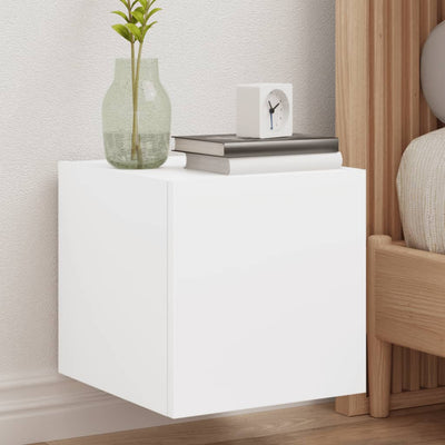 Valkoinen tv-seinäkaapit led-valoilla Genutu 30,5x35x30cm (2 kpl)