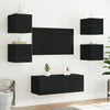 TV-seinäkaappi LED-valoilla musta 30,5x35x30 cm