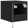TV-seinäkaappi LED-valoilla musta 30,5x35x30 cm