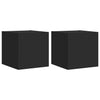 TV-seinäkaapit LED-valoilla 2 kpl musta 30,5x35x30 cm