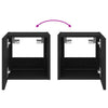 Musta tv-seinäkaapit led-valoilla Genutu 30,5x35x30cm (2 kpl)