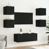TV-seinäkaapit LED-valoilla 2 kpl musta 30,5x35x30 cm