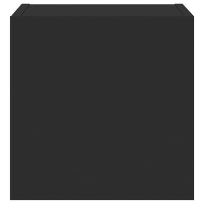 TV-seinäkaapit LED-valoilla 2 kpl musta 30,5x35x30 cm