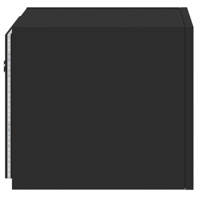 TV-seinäkaapit LED-valoilla 2 kpl musta 30,5x35x30 cm