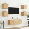 TV-seinäkaappi LED-valoilla Sonoma-tammi 30,5x35x30 cm