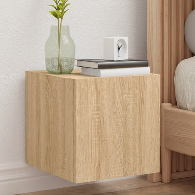 Sonoma-tammi tv-seinäkaappi Genutu 30,5x35x30cm (led-valoilla)