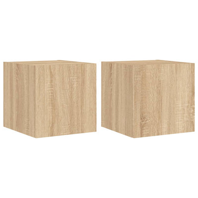 TV-seinäkaapit LED-valoilla 2 kpl Sonoma-tammi 30,5x35x30 cm