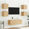 TV-seinäkaapit LED-valoilla 2 kpl Sonoma-tammi 30,5x35x30 cm