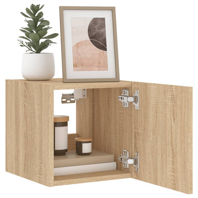 TV-seinäkaapit LED-valoilla 2 kpl Sonoma-tammi 30,5x35x30 cm