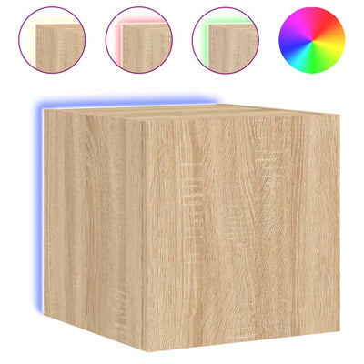 TV-seinäkaapit LED-valoilla 2 kpl Sonoma-tammi 30,5x35x30 cm