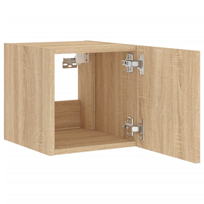 TV-seinäkaapit LED-valoilla 2 kpl Sonoma-tammi 30,5x35x30 cm