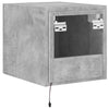 TV-seinäkaappi LED-valoilla betoninharmaa 30,5x35x30 cm