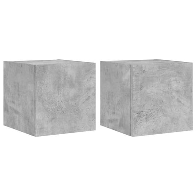 TV-seinäkaapit LED-valoilla 2 kpl betoninharmaa 30,5x35x30 cm