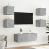 TV-seinäkaapit LED-valoilla 2 kpl betoninharmaa 30,5x35x30 cm