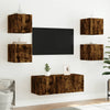 TV-seinäkaappi LED-valoilla savutammi 30,5x35x30 cm