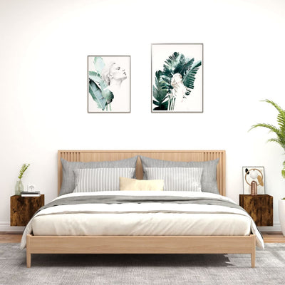 TV-seinäkaapit LED-valoilla 2 kpl savutammi 30,5x35x30 cm