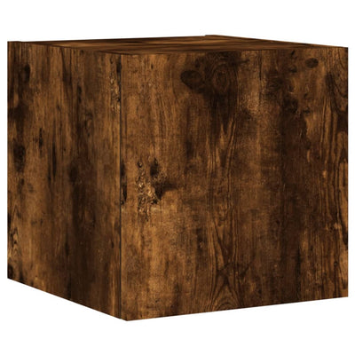 TV-seinäkaapit LED-valoilla 2 kpl savutammi 30,5x35x30 cm