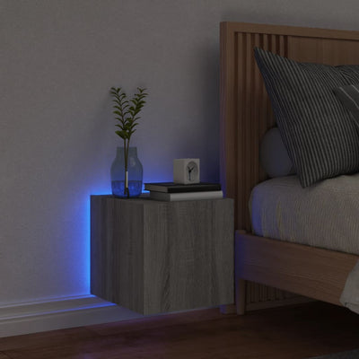 TV-seinäkaappi LED-valoilla harmaa Sonoma 30,5x35x30 cm