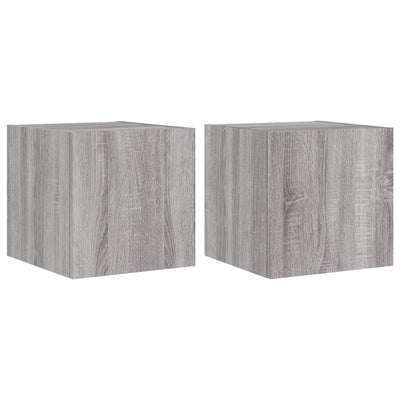 TV-seinäkaapit LED-valoilla 2 kpl harmaa Sonoma 30,5x35x30 cm