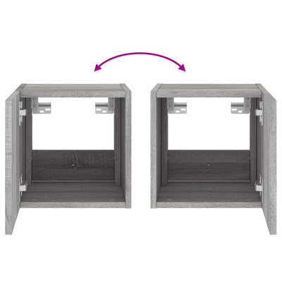 Harmaa tv-seinäkaapit led-valoilla Genutu 30,5x35x30cm (2 kpl sonoma)