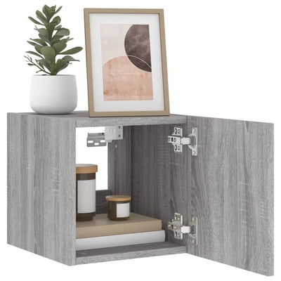 TV-seinäkaapit LED-valoilla 2 kpl harmaa Sonoma 30,5x35x30 cm
