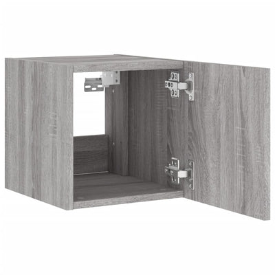 TV-seinäkaapit LED-valoilla 2 kpl harmaa Sonoma 30,5x35x30 cm
