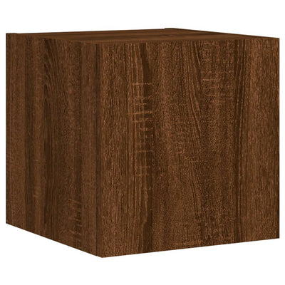 TV-seinäkaappi LED-valoilla ruskea tammi 30,5x35x30 cm