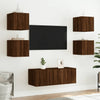 TV-seinäkaappi LED-valoilla ruskea tammi 30,5x35x30 cm