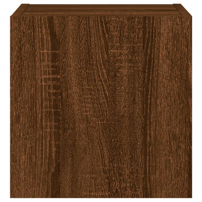TV-seinäkaappi LED-valoilla ruskea tammi 30,5x35x30 cm