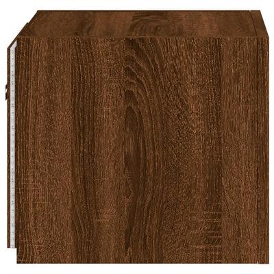 TV-seinäkaappi LED-valoilla ruskea tammi 30,5x35x30 cm