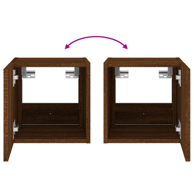 Ruskea tammi tv-seinäkaapit Genutu 30,5x35x30cm (led-valoilla 2 kpl)