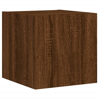 TV-seinäkaapit LED-valoilla 2 kpl ruskea tammi 30,5x35x30 cm