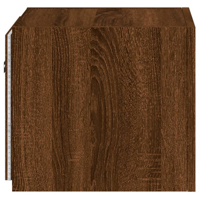 TV-seinäkaapit LED-valoilla 2 kpl ruskea tammi 30,5x35x30 cm