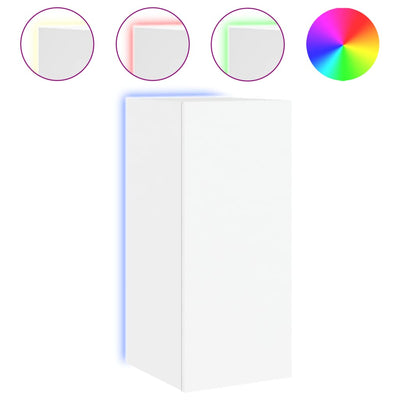 TV-seinäkaapit LED-valoilla 2 kpl valkoinen 30,5x35x70 cm