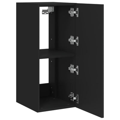 TV-seinäkaappi LED-valoilla musta 30,5x35x70 cm