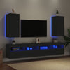 TV-seinäkaapit LED-valoilla 2 kpl musta 30,5x35x70 cm
