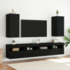 TV-seinäkaapit LED-valoilla 2 kpl musta 30,5x35x70 cm