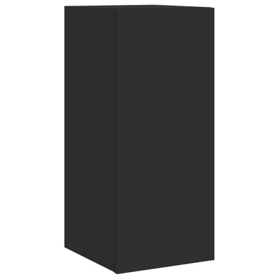 TV-seinäkaapit LED-valoilla 2 kpl musta 30,5x35x70 cm