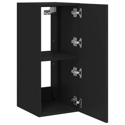 TV-seinäkaapit LED-valoilla 2 kpl musta 30,5x35x70 cm