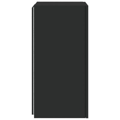 TV-seinäkaapit LED-valoilla 2 kpl musta 30,5x35x70 cm