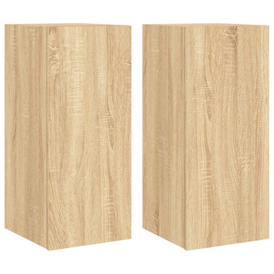 TV-seinäkaapit LED-valoilla 2 kpl Sonoma-tammi 30,5x35x70 cm