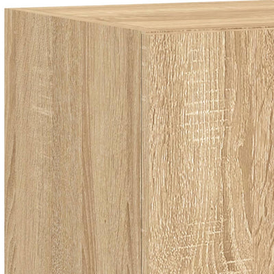 Sonoma-tammi tv-seinäkaapit Genutu 30,5x35x70cm (led-valoilla 2 kpl)