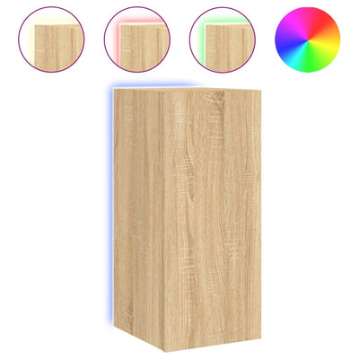TV-seinäkaapit LED-valoilla 2 kpl Sonoma-tammi 30,5x35x70 cm