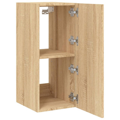 TV-seinäkaapit LED-valoilla 2 kpl Sonoma-tammi 30,5x35x70 cm