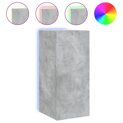 TV-seinäkaappi LED-valoilla betoninharmaa 30,5x35x70 cm