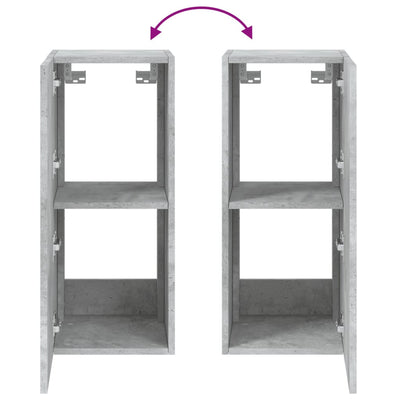 Betoninharmaa tv-seinäkaappi Genutu 30,5x35x70cm (led-valoilla)